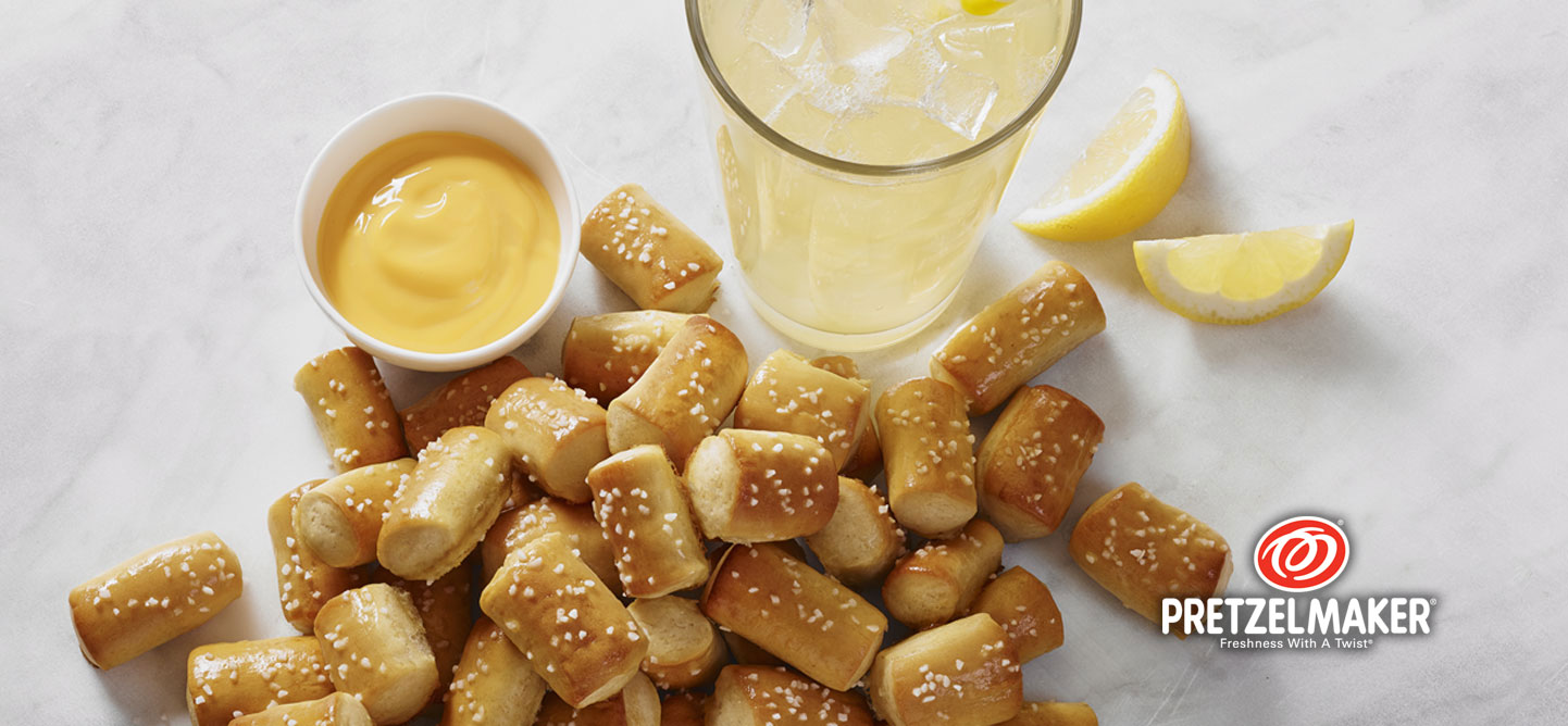 Pretzelmaker mini pretzel bites and lemonade