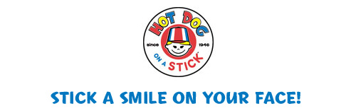 Hot Dog on Stick logo Stick a Smile on Your Face